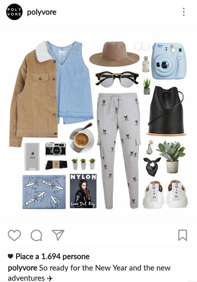 Polyvore mostrare i prodotti su instagram - social Cybermarket