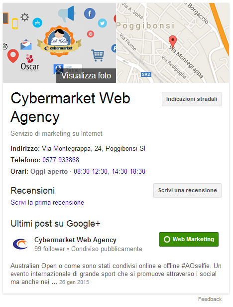 Aziende su Google Maps - Cybermarket Local marketing Siena Poggibonsi